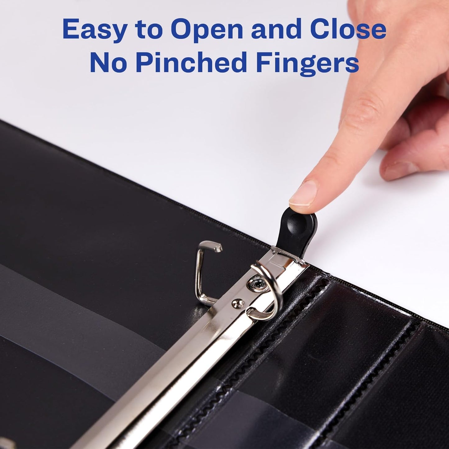 Avery Heavy-Duty 3 Inch Binders 3 Ring, View Binder, 1.5 Inch EZD Ring, Black, Sturdy (79693)