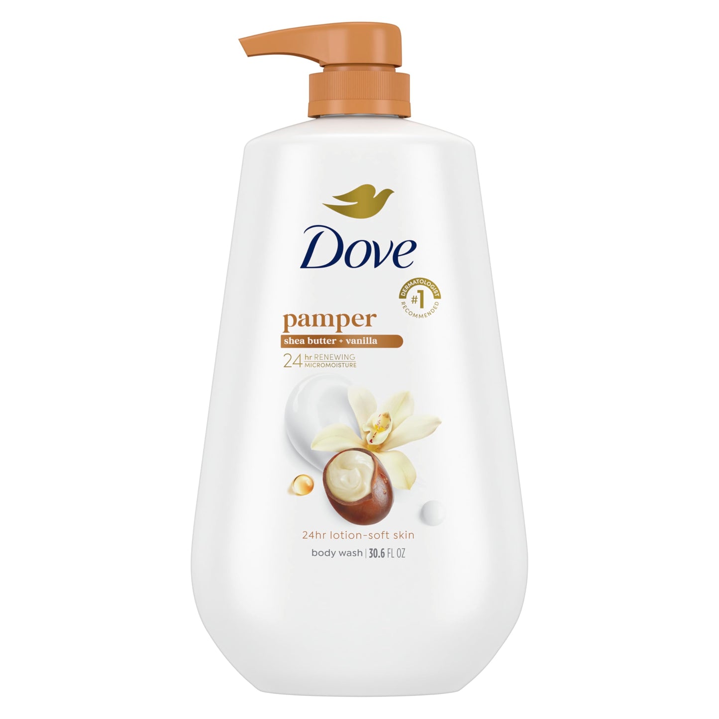 Dove Body Wash Deep Moisture for 24hr Lotion-Soft Skin Moisture Moisturizing Skin Cleanser with No Sulfates No Parabens 30.6 oz