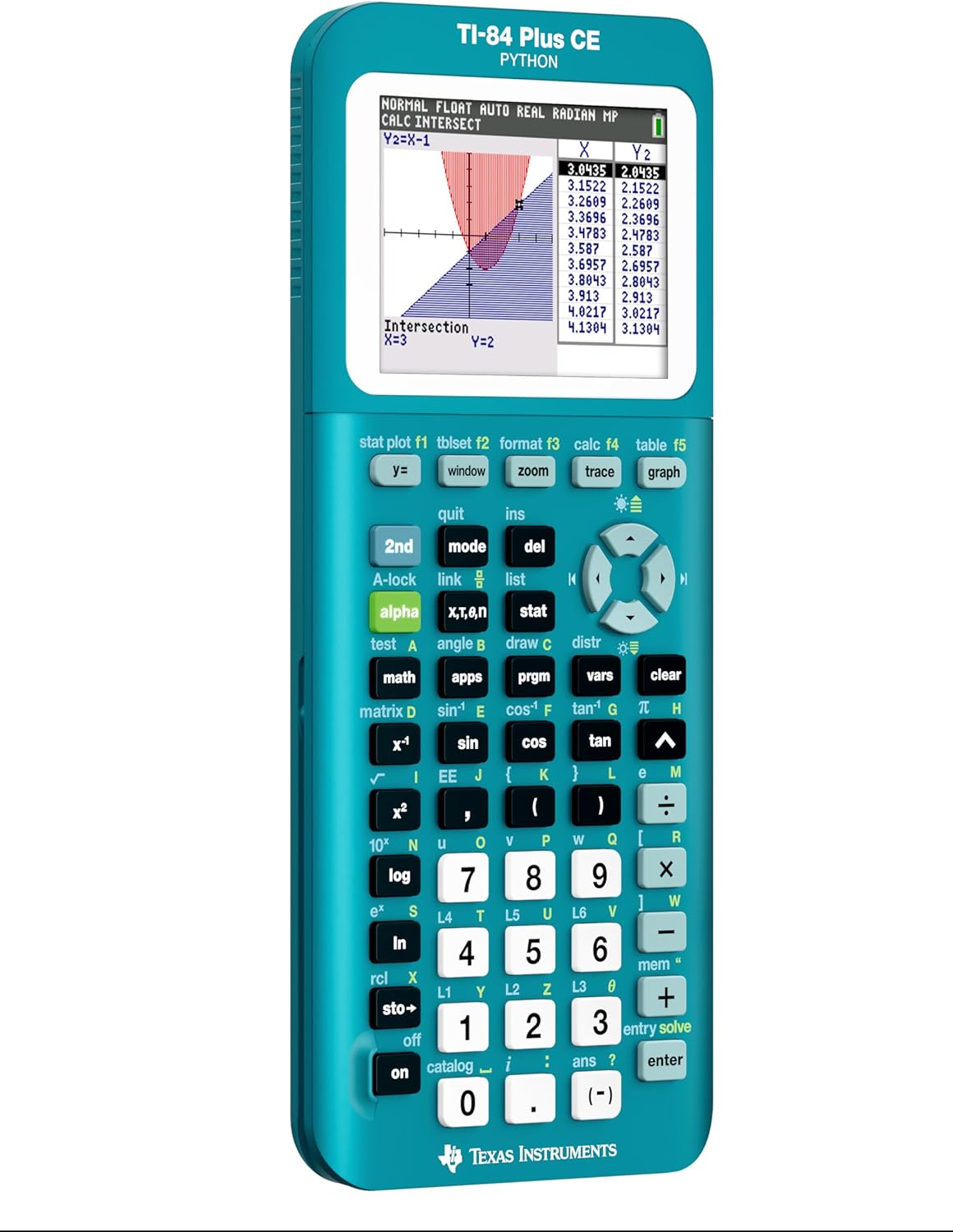 TI-84 Plus CE Graphing Calculator, Trinomial Teal