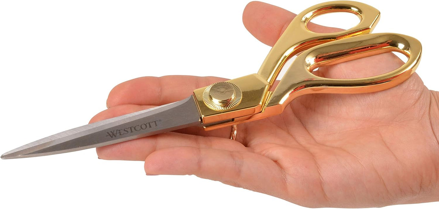 Westcott 17196 8-Inch Stainless Steel Gold Scissors For Office and Home