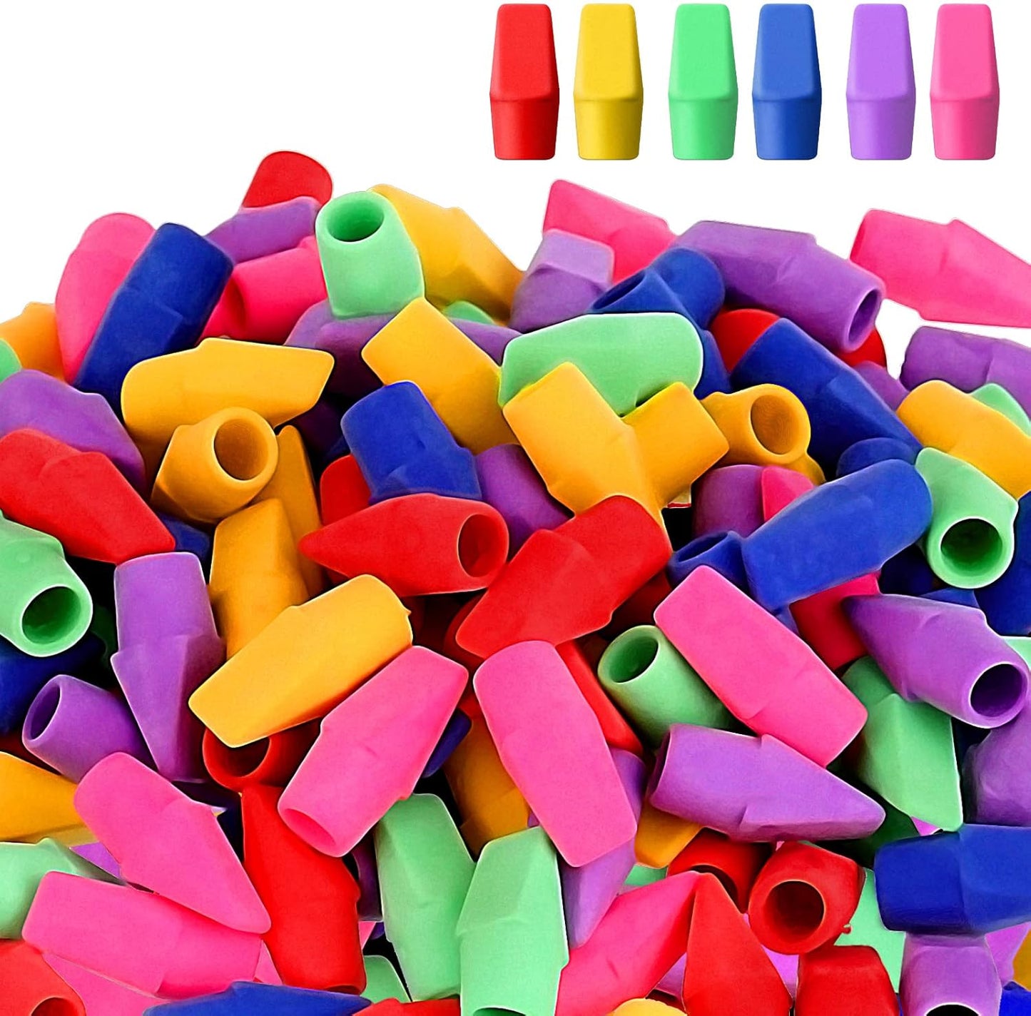 Fainne 1000 Pcs Pencil Eraser Caps Bulk Pencil Eraser Tops No Latex for Kids Rewards Gifts for Back to School Teacher Graduation Party Art Drawing Supplies(Bright Color)