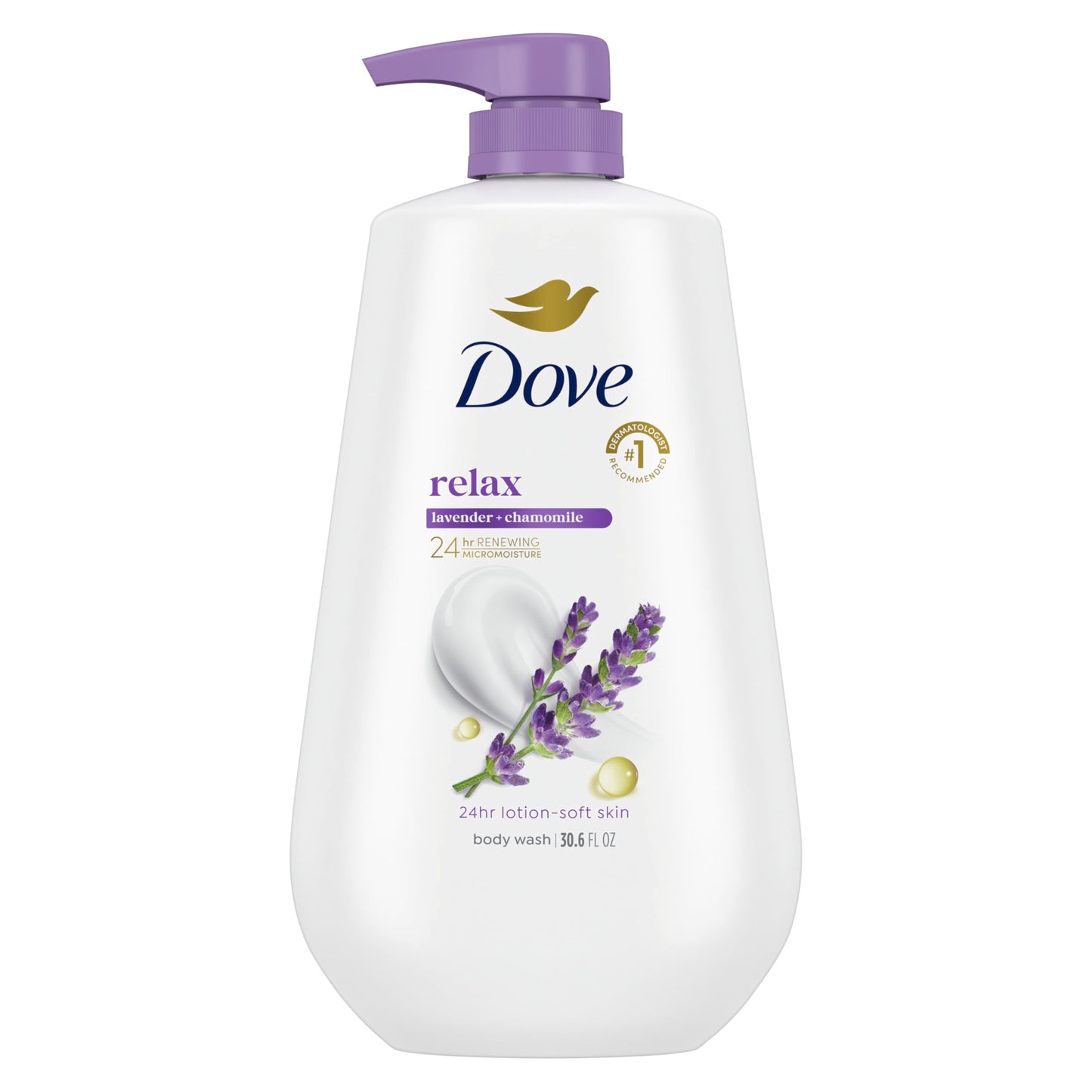 Dove Body Wash Deep Moisture for 24hr Lotion-Soft Skin Moisture Moisturizing Skin Cleanser with No Sulfates No Parabens 30.6 oz
