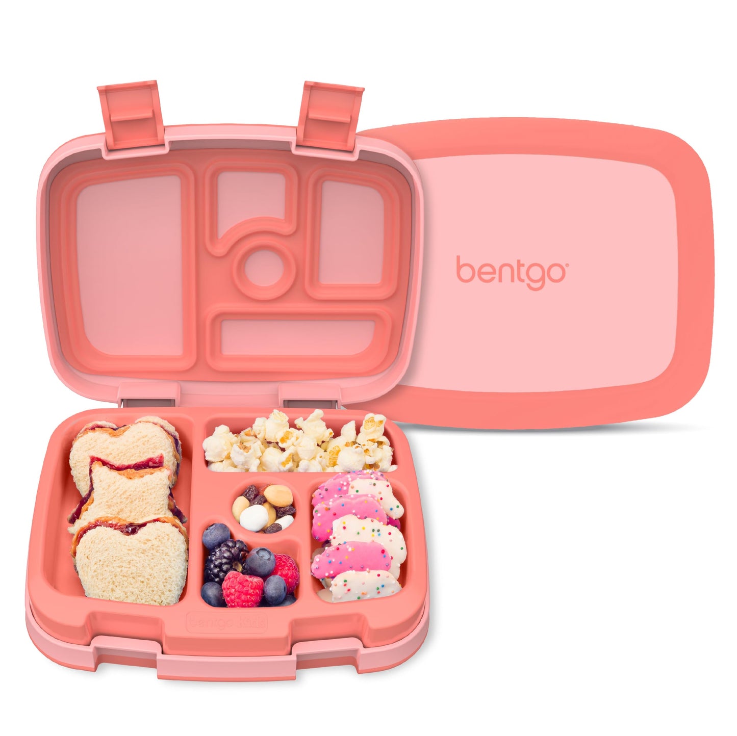 Bentgo Kids Bento-Style 5-Compartment Leak-Proof Lunch Box - Ideal Portion Sizes for Ages 3 to 7 - Durable, Drop-Proof, Dishwasher Safe, PFAS & BPA-Free & Made with Food-Safe Materials (Orange)