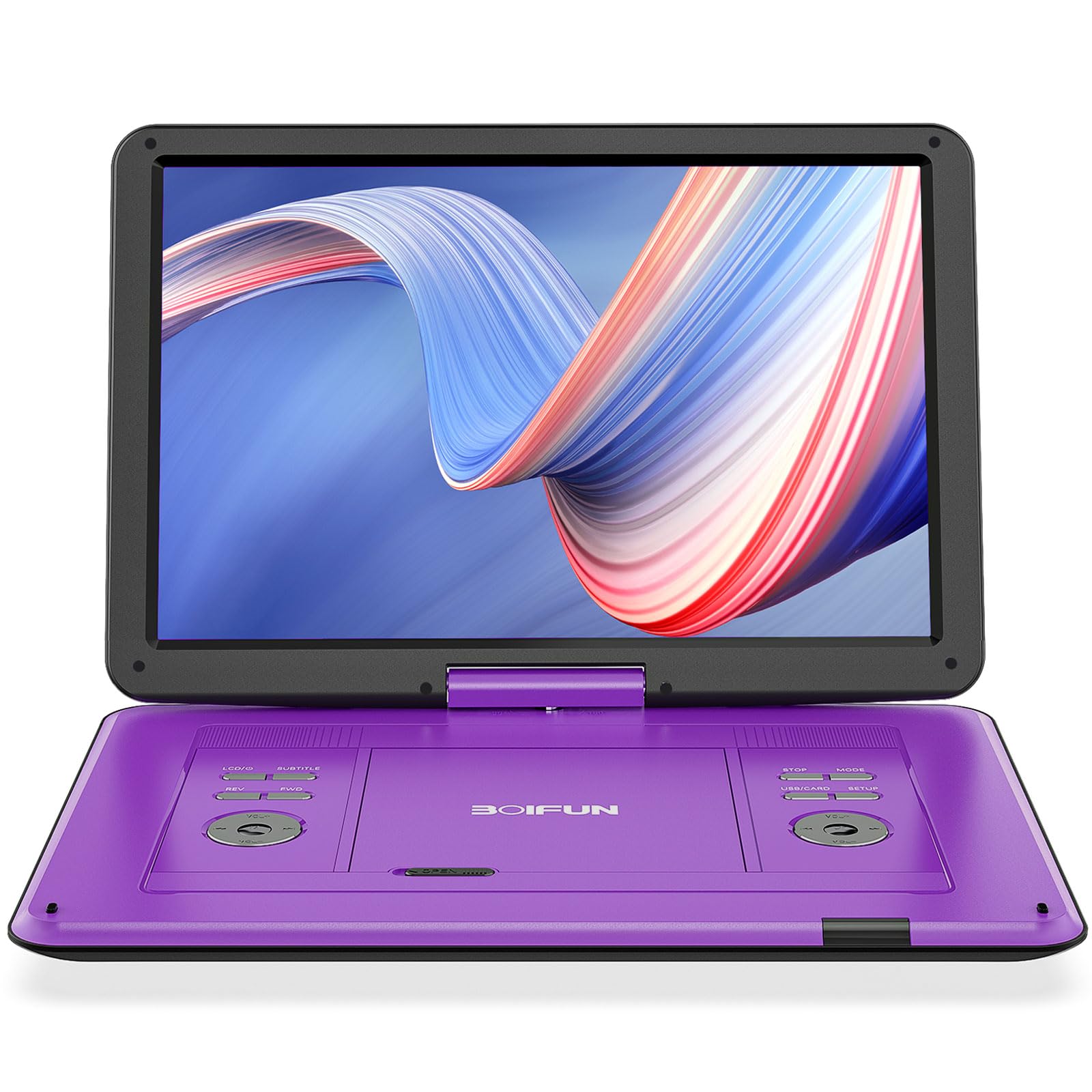 17.5"" Portable DVD Player with 15.6"" Large HD Screen, 6 Hours Rechargeable Battery, Support USB/SD Card/Sync TV and Multiple Disc Formats, High Volume Speaker, Black
