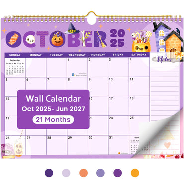 2026 Calendar, Monthly Wall Calendar from October 2025 to June 2027, 11.5" x 14.7", Spiral Binding Hanging Wall Calendar, Perfect for Home or Office,Floral