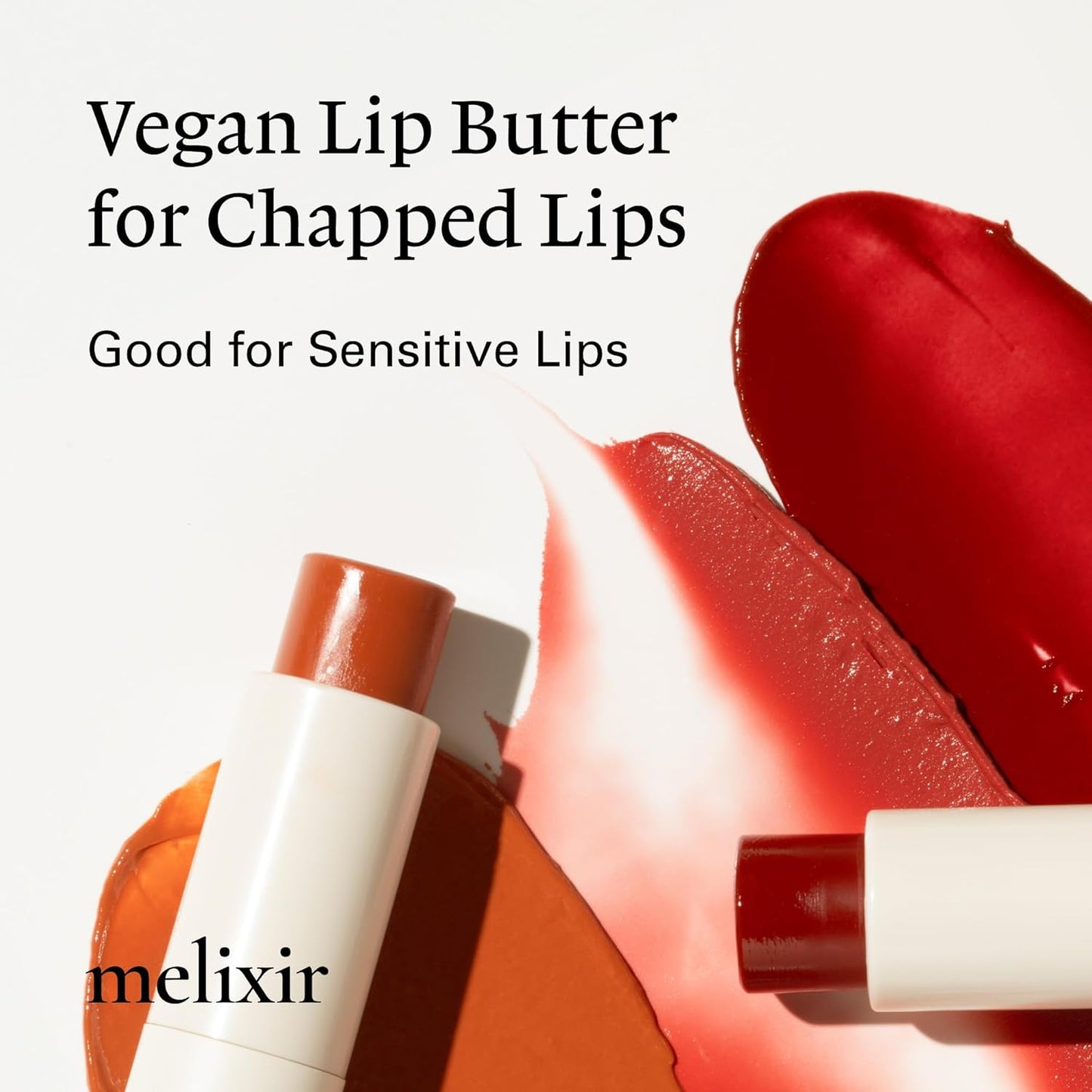 Melixir Vegan Lip Butter #02 Nude Crumble(Tinted) (+11 more colors), Bee Free, Petrolatum Free, Deep Nourishing Plant-Based Vegan Chapstick, Lip Balm for Dry, Cracked and Chapped Lips