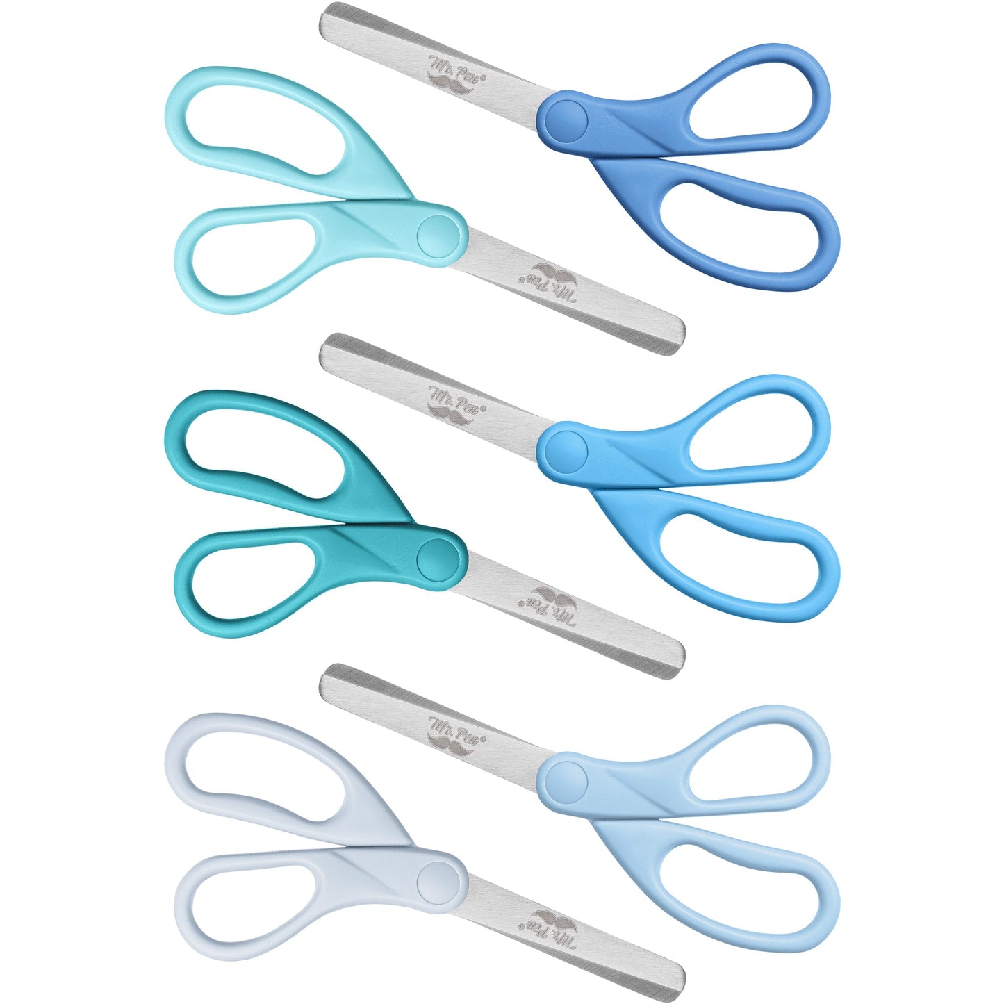 Mr. Pen Kids Scissors - 6 Pack, 5 Inch, Colored Toddler Safety Scissors for Kids, School & Preschool