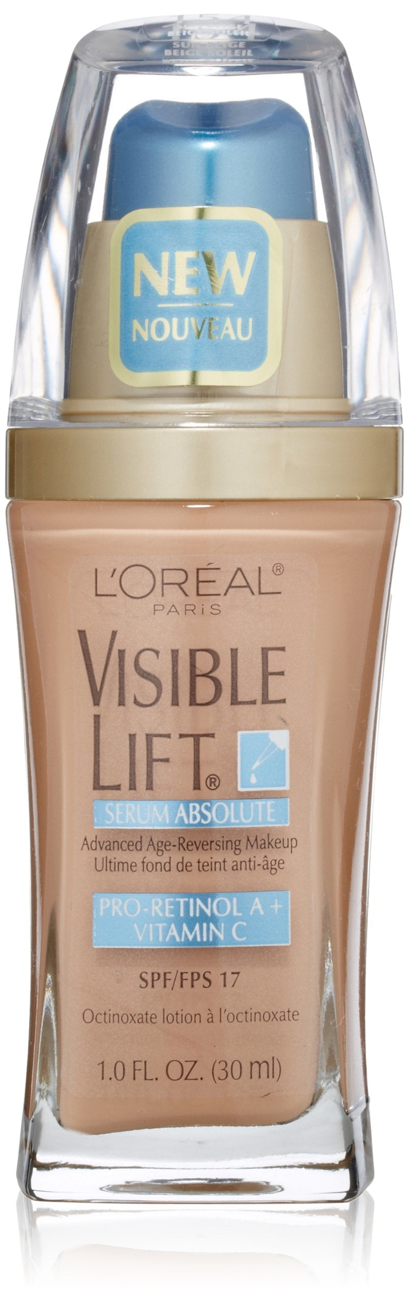 L'Oreal Paris Visible Lift Serum Absolute Foundation, Natural Beige, 1 Ounce