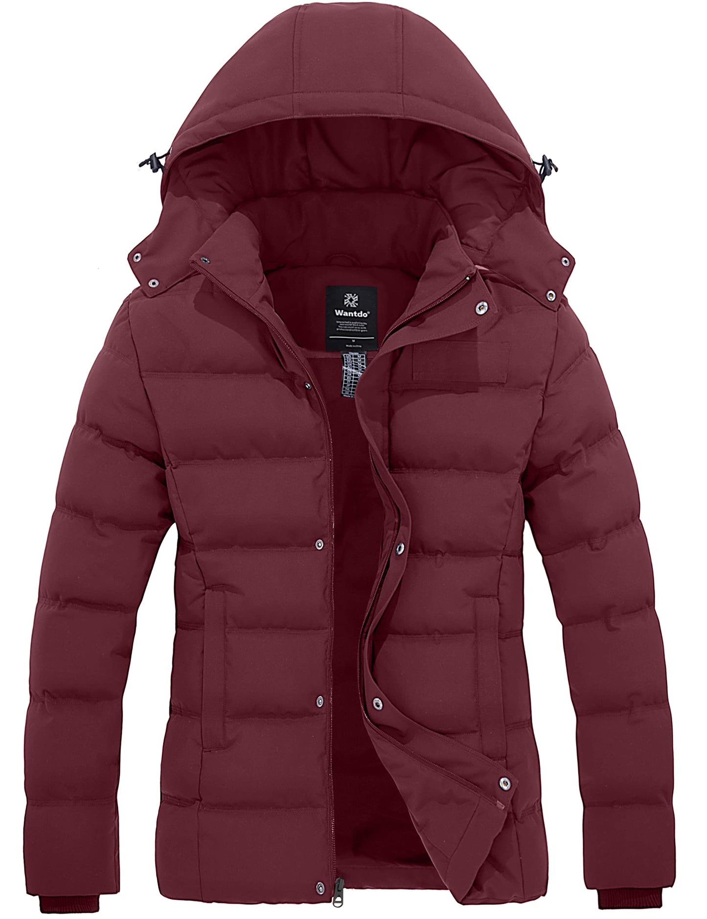 Wantdo Women's Hooded Warm Winter Coat Quilted Thicken Puffer Jacket with Removable Hood