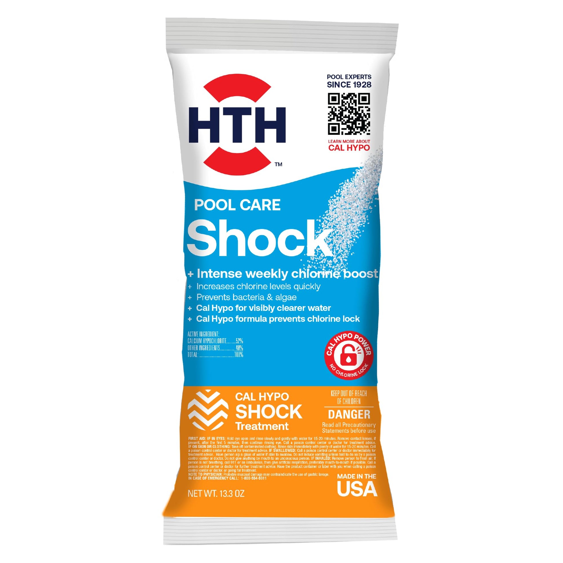 HTH 52036R Pool Care Shock Advanced, Swimming Pool Chemical - Cal Hypo Formula, Prevents Bacteria & Algae, Restores Crystal Clear Water - Shock Treatment, (6 Pack)