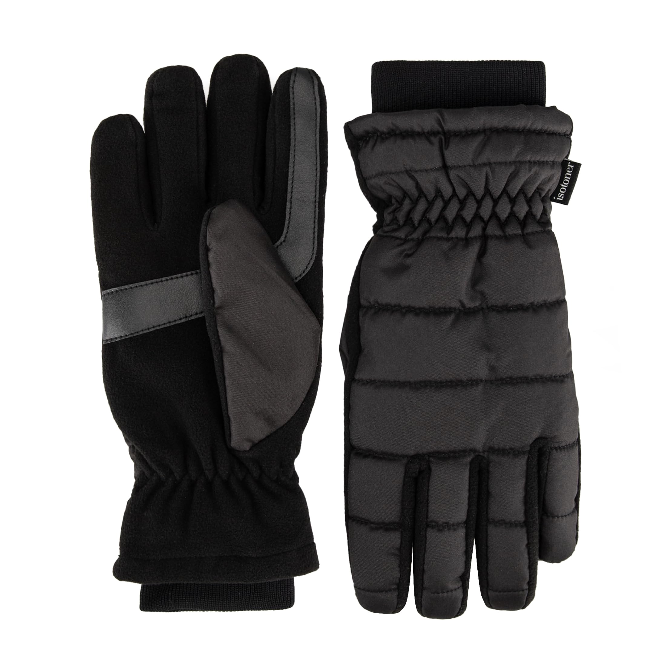 isotoner womens Water Repellent Touchscreen Iridescent Sleekheat Gloves and Flip Top Mittens