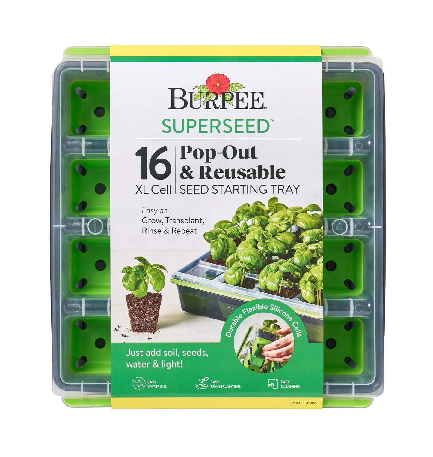Burpee SuperSeed Seed Starting Tray | 36 Cell Reusable Seed Starter Tray | for Starting Vegetable, Flower & Herb Seeds | Indoor Grow Kit for Plant Seedlings | for Germination Success