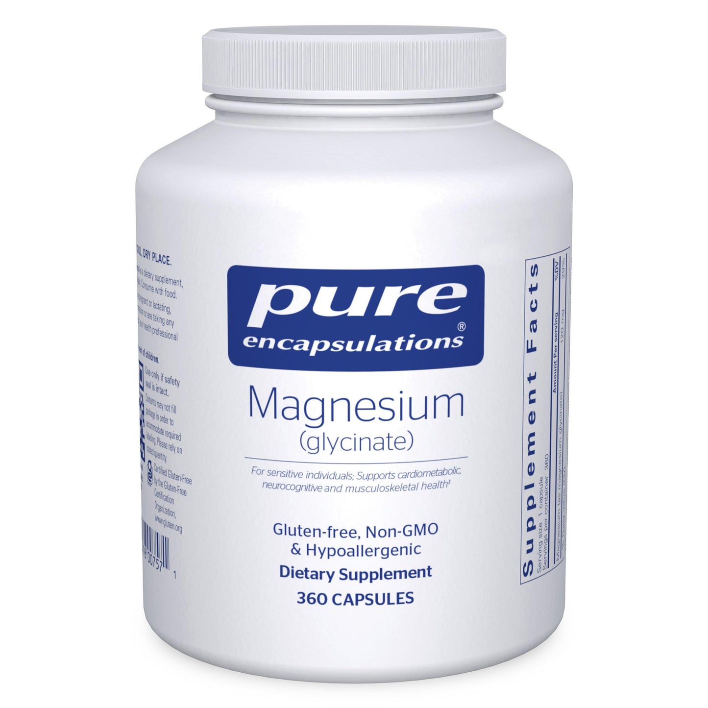 Pure Encapsulations Magnesium (Glycinate) - Supplement to Support Stress Relief, Sleep, Heart Health, Nerves, Muscles, and Metabolism* - with Magnesium Glycinate - 180 Capsules