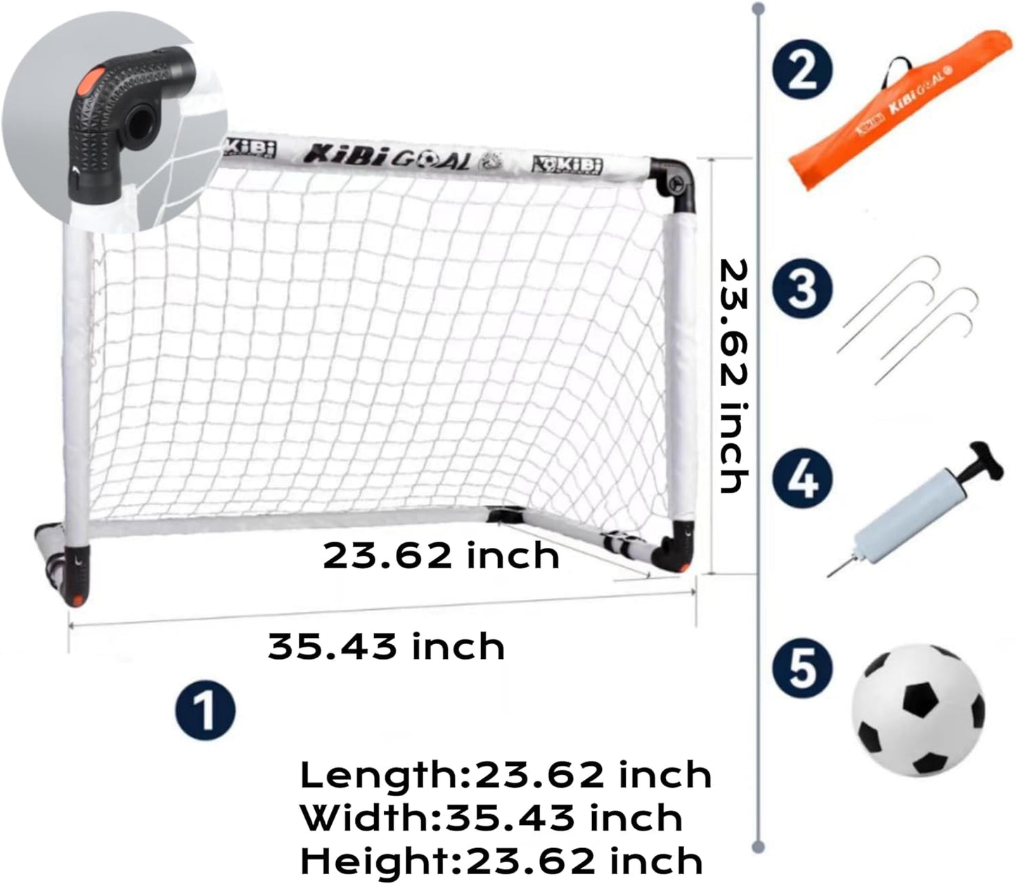 Kids Soccer Goal for Backyard Set, Small Foldable Goals for Toddler, Kids Mini Goals for The Garden/Indoor/Outdoor, 23" x 16"/ 35" x 23"/ 45" x 31" Goal Size, Children Soccer Toy Age 1-11