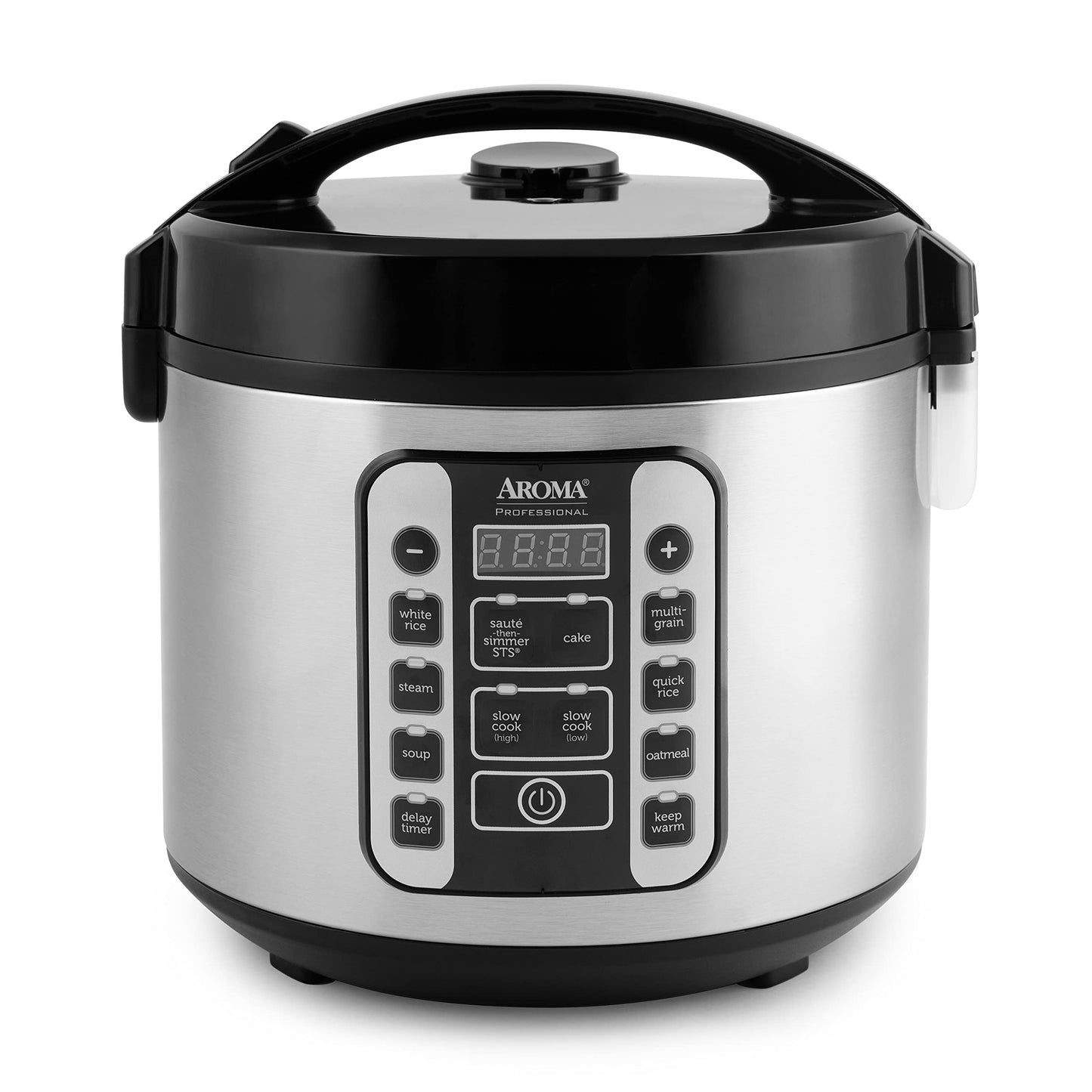 AROMA Digital Rice Cooker, 4-Cup (Uncooked) / 8-Cup (Cooked), Steamer, Grain Cooker, Multicooker, 2 Qt, Stainless Steel Exterior, ARC-914SBD