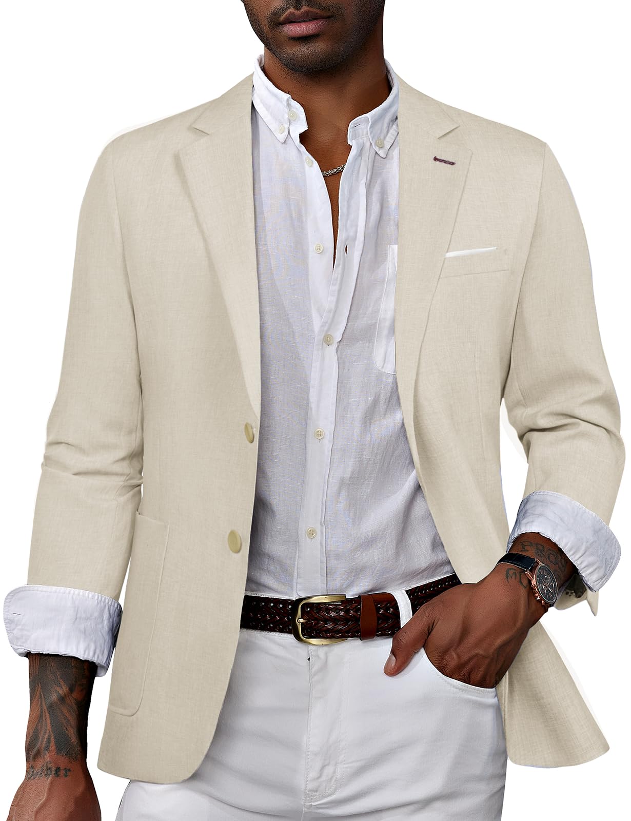 PJ PAUL JONES Mens Casual Sport Coat Blazer Two Buttons Lightweight Business Jackets