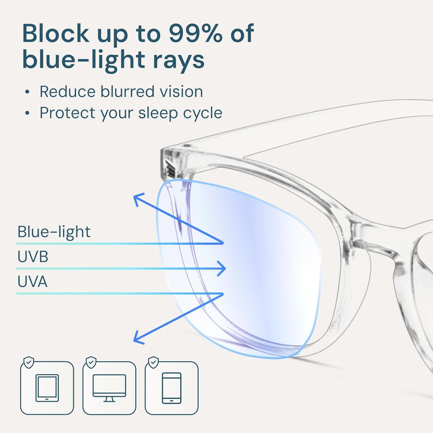 Blue Light Blocking Glasses - Fashion Square Fake Eyeglasses, Anti UV Ray Computer Gaming Glasses Blue Blockers for Women/Men