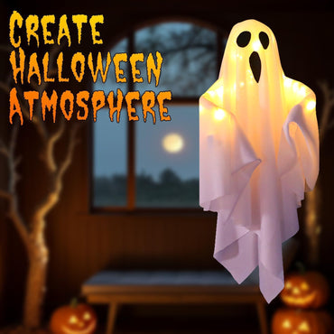Hanging Ghost Halloween Decorations, Outdoor/Indoor Halloween Decor, Cute Flying Ghosts with Adjustable Arms, Perfect for Trees, Lawns, Porches, Yards, Balconies, and Gardens
