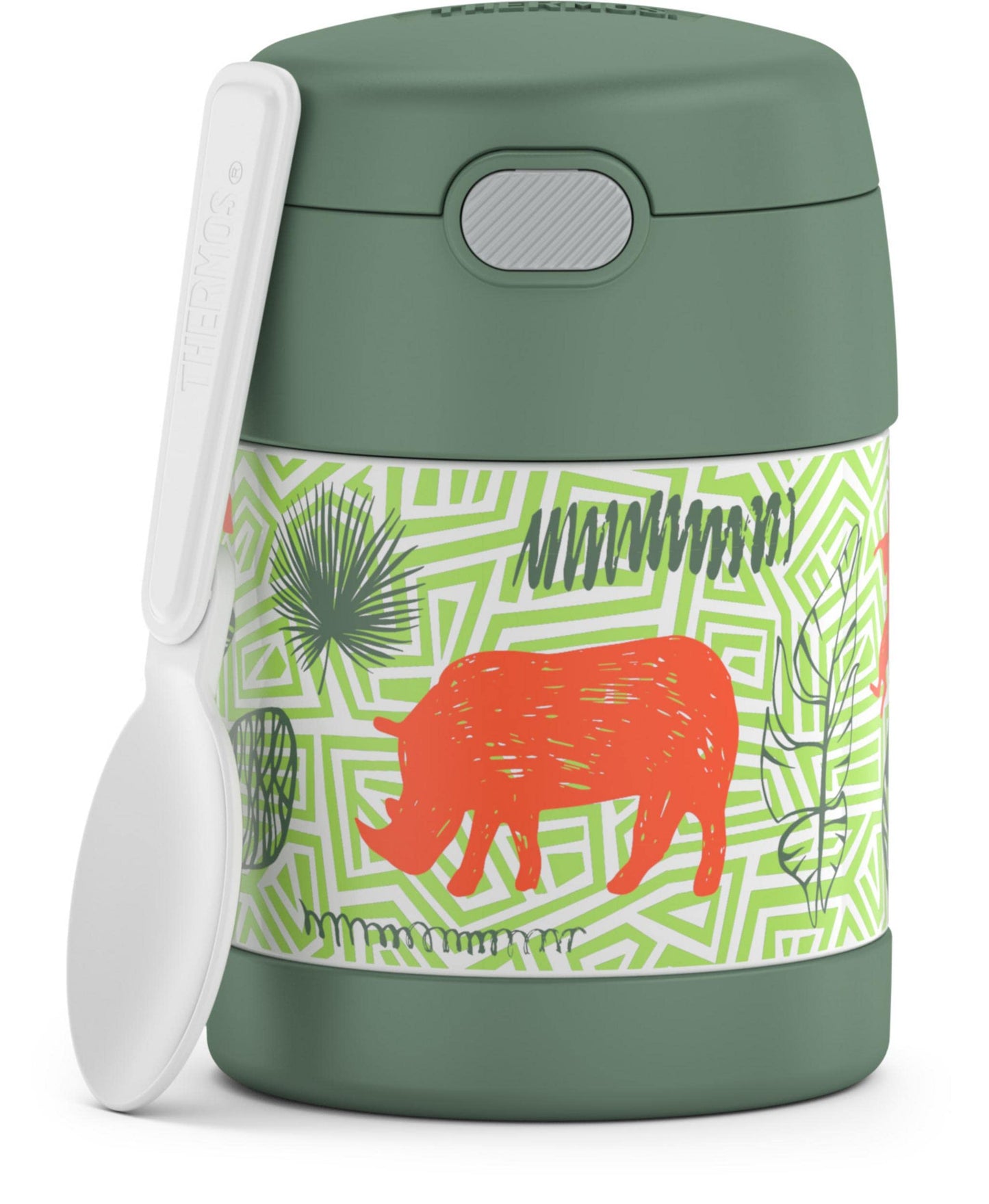 THERMOS FUNTAINER Insulated Food Jar – 10 Ounce – Kid Friendly Food Jar with Foldable Spoon, Minecraft