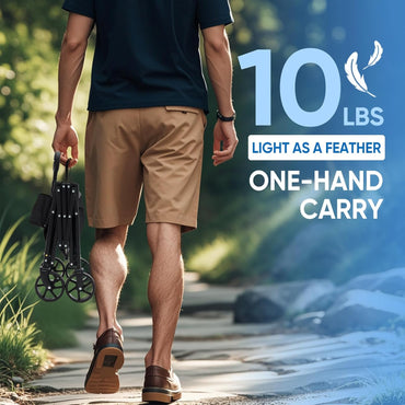 Sekey Heavy Duty Wagon with Big Wheels, Foldable Cart with 220LBS Capacity, Utility Lightweight Wagon, Collapsible Grocery Shopping Cart for Camping Sports & Holiday. Black