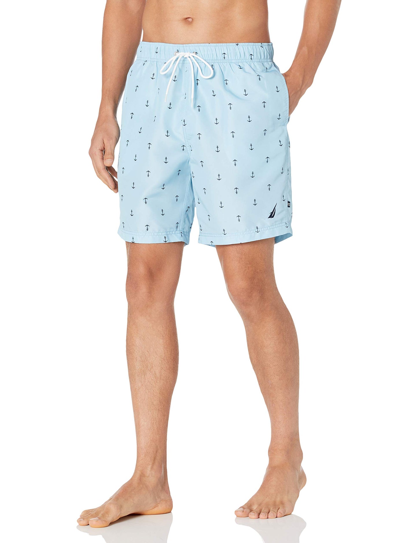 Nautica Men's Standard Quick Dry All Over Classic Anchor Print Swim Trunk