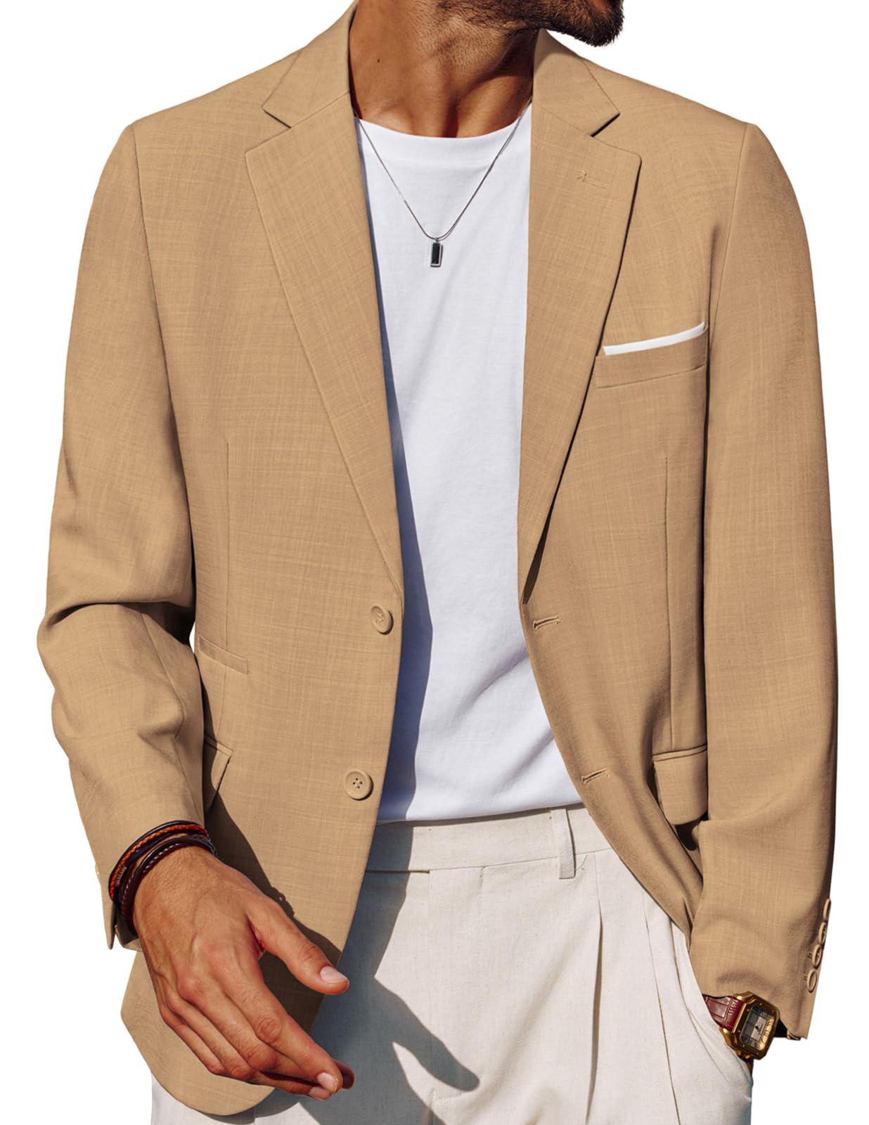 PJ PAUL JONES Mens Casual Sport Coats Two Buttons Lightweight Business Sport Blazer