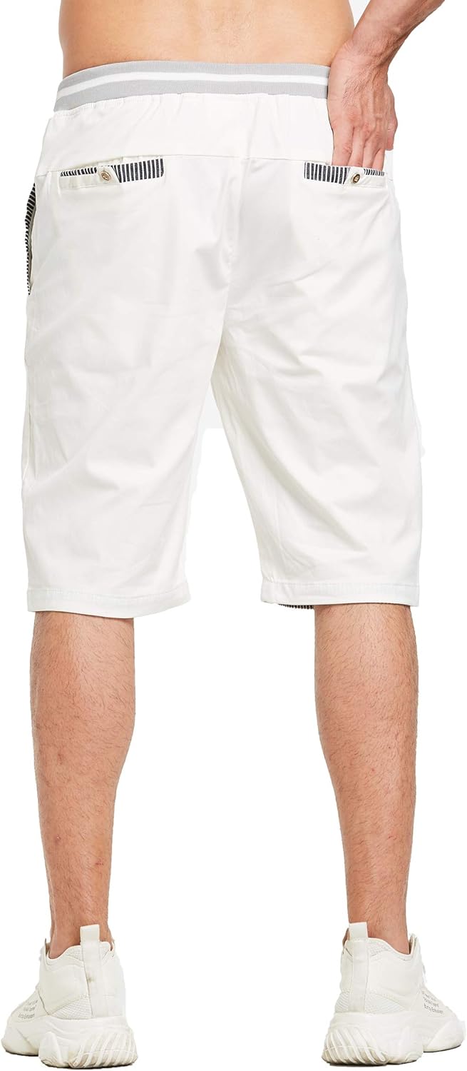 Tansozer Men's Shorts Casual Classic Fit Drawstring Summer Beach Shorts with Elastic Waist and Pockets