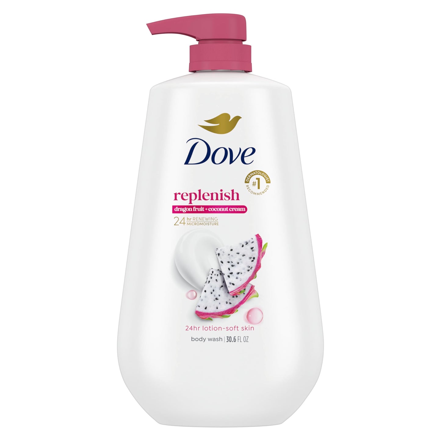 Dove Body Wash Deep Moisture for 24hr Lotion-Soft Skin Moisture Moisturizing Skin Cleanser with No Sulfates No Parabens 30.6 oz