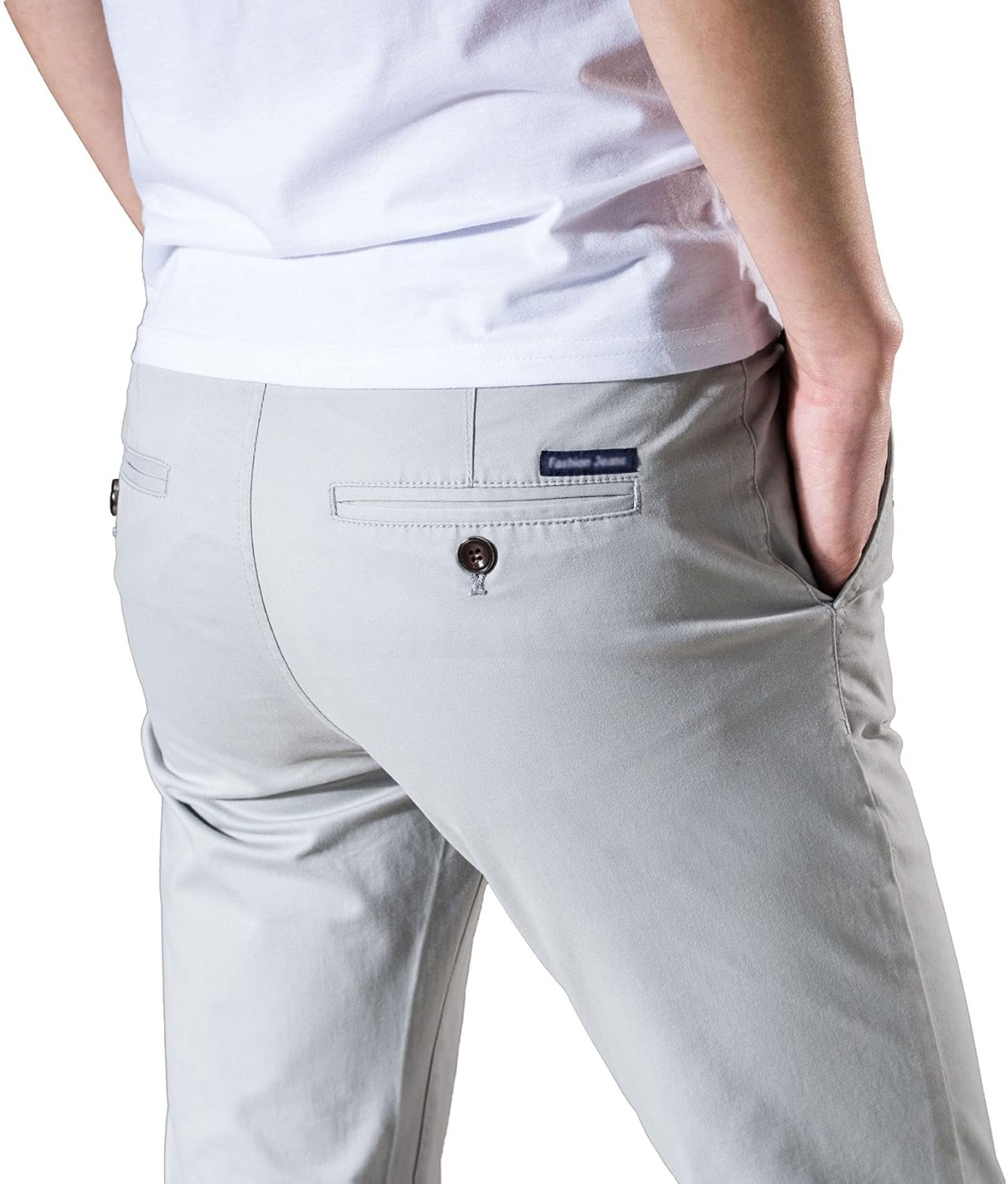 Men‘s Cropped Chino Pants Skinny Fit Chinos Khaki Pant