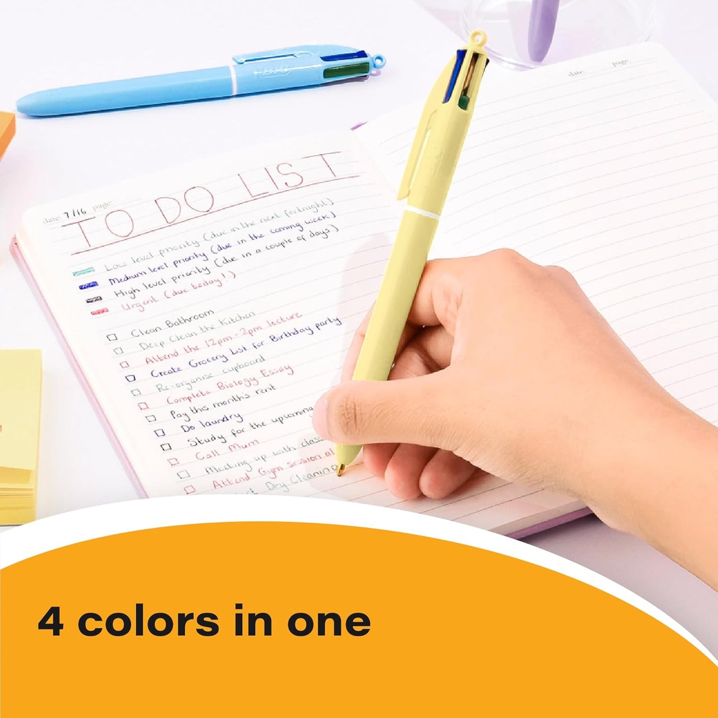 BIC 4 Color Pastel Ballpoint Pen with 1.0 mm Medium Point, Retractable, 12-Count Pack in Assorted Ink