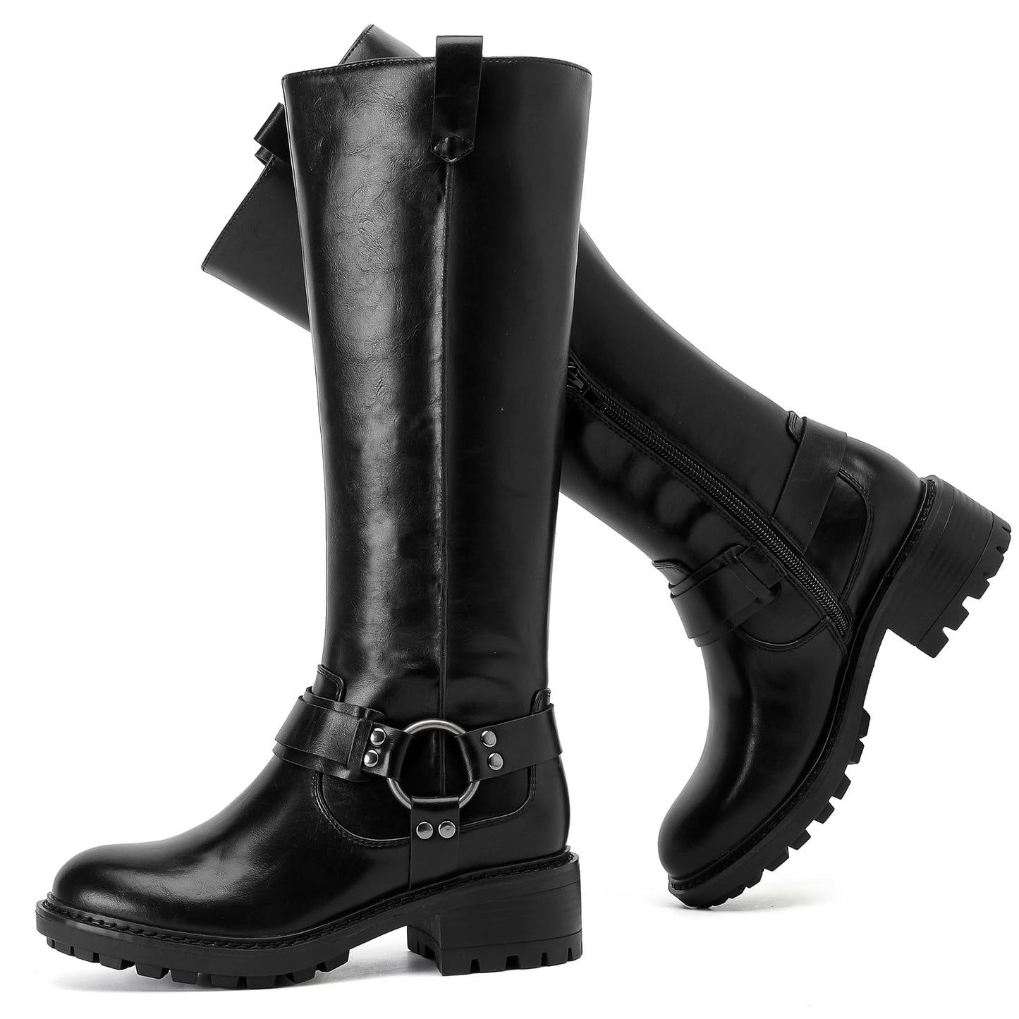 Women's Knee High Boots Stylish Comfort Round Toe Tall Riding Combat Boot Classic Fashion Fall Winter Boots for Women.
