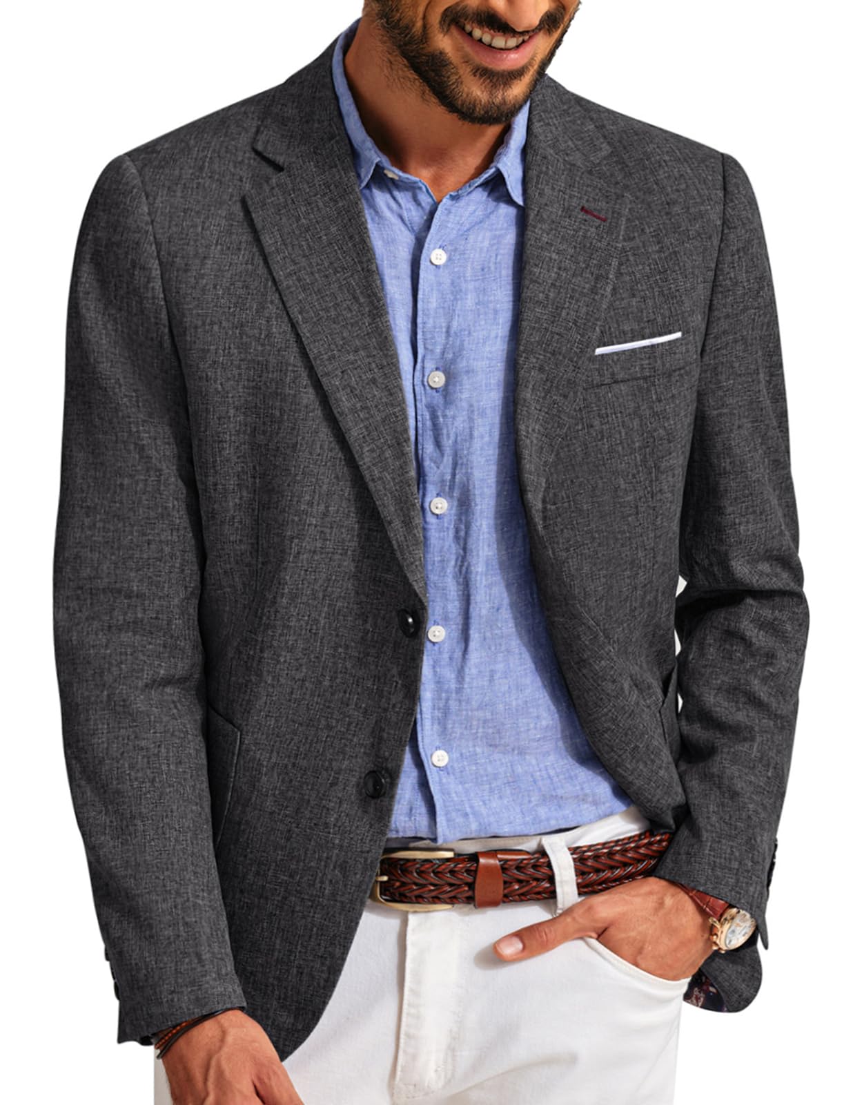 PJ PAUL JONES Mens Casual Sport Coats Two Buttons Lightweight Business Sport Blazer