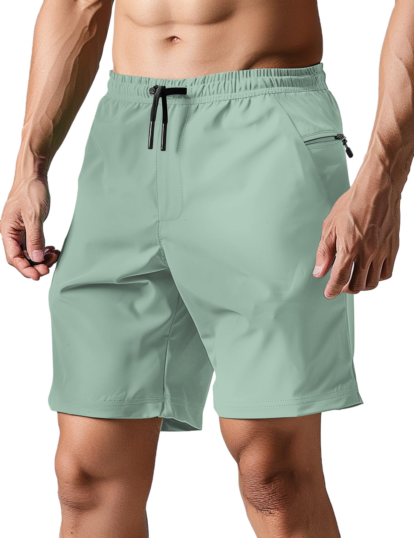 TUONROAD Mens Swim Trunks with Compression Liner 2 in 1 Board Shorts 7 Inch Quick Dry Swimming Shorts with Zipper Pockets