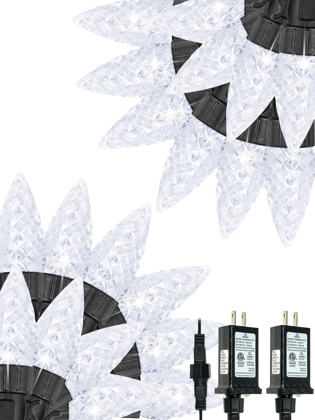 2 Pack C6 Christmas Lights Outdoor Indoor, Total 200 LED 66 FT Connectable Christmas String Lights with Timer & 13 Modes, Waterproof Twinkle Light for Xmas Tree Party Wedding Decorations (Multicolor)