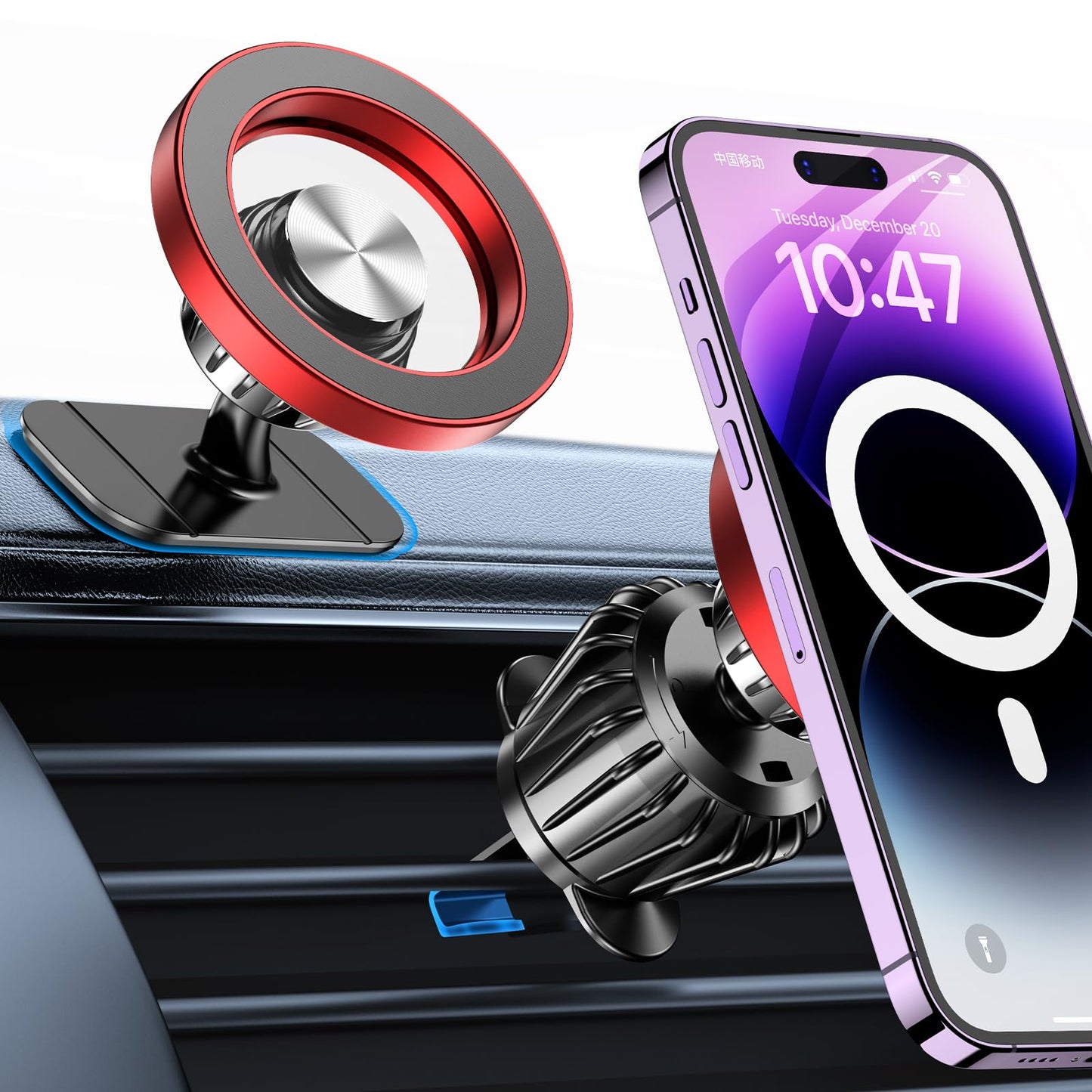 for Magsafe Car Mount【20 Strong Magnets】Magnetic Phone Holder for Car Phone Holder Mount Dash【360°】Cell Phone Holders for Your Car Accessories for Women Men iPhone 16 Pro Max 15 14 13 12 Plus