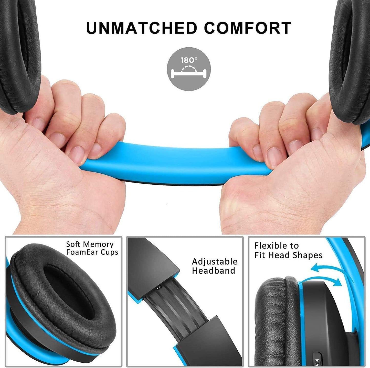 ZIHNIC Bluetooth Headphones Over-Ear, Foldable Wireless and Wired Stereo Headset Micro SD/TF, FM for Cell Phone,PC,Soft Earmuffs &Light Weight for Prolonged Wearing(Rose Gold)