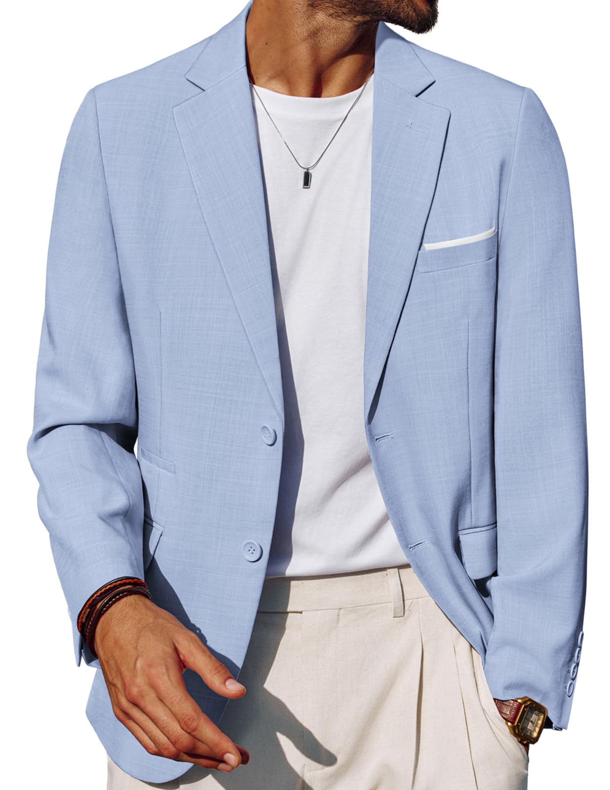 PJ PAUL JONES Mens Casual Sport Coats Two Buttons Lightweight Business Sport Blazer