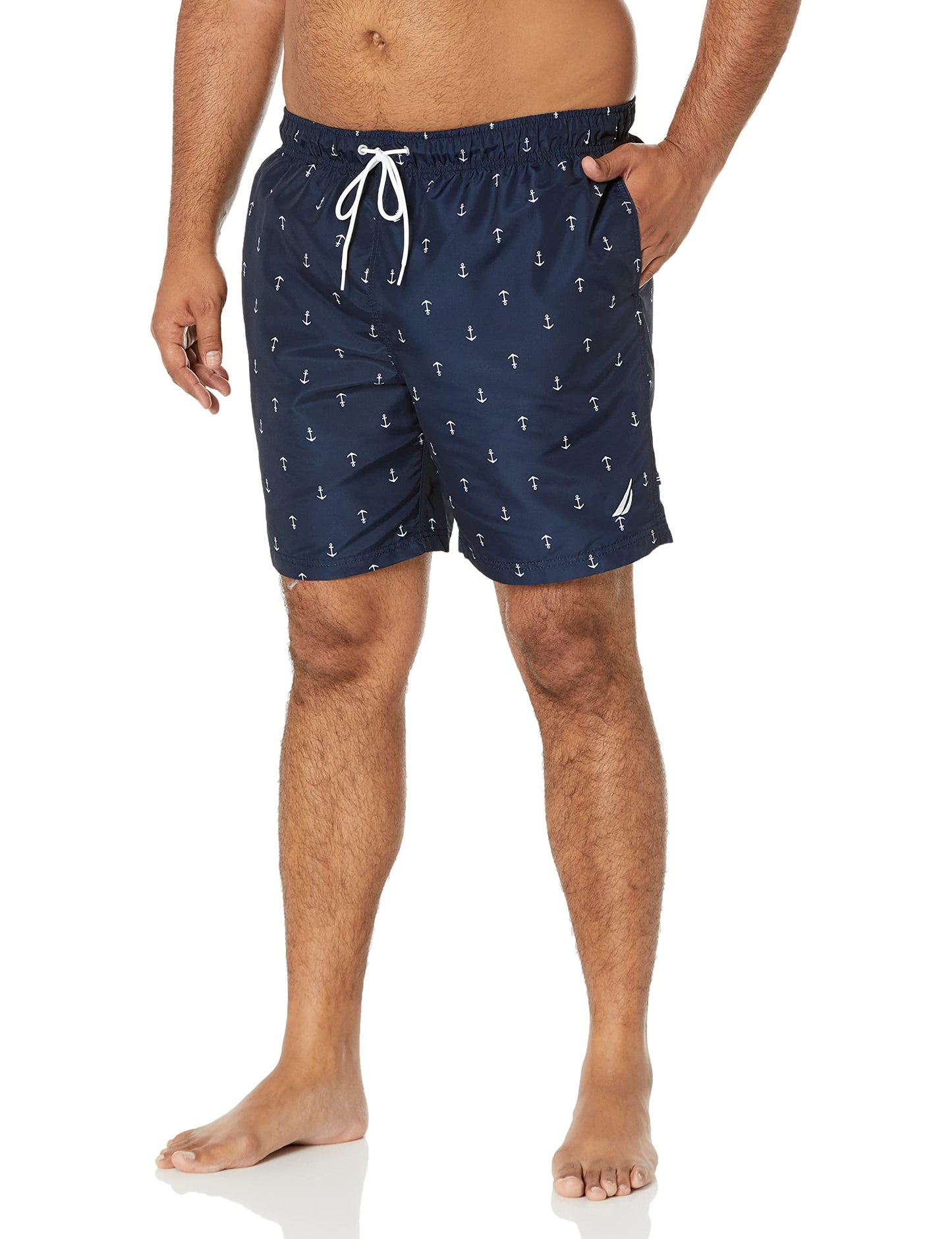 Nautica Men's Standard Quick Dry All Over Classic Anchor Print Swim Trunk