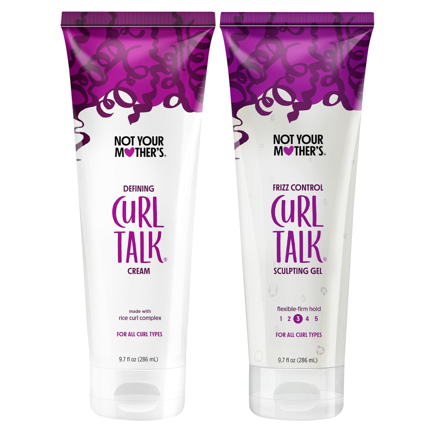 Not Your Mother's Curl Talk Frizz Control Sculpting Gel & Defining Cream (2-Pack) - 6 fl oz - Formulated with Rice Curl Complex - All Curly Hair Types