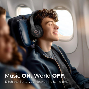 SoundPEATS Space Hybrid Active Noise Cancelling Headphones, Wireless Over Ear Bluetooth Headset, 123H Playtime, Hi Res Audio Wired, APP Custom EQ, Deep Bass, Comfort Ear Cups, for Home Office Travel