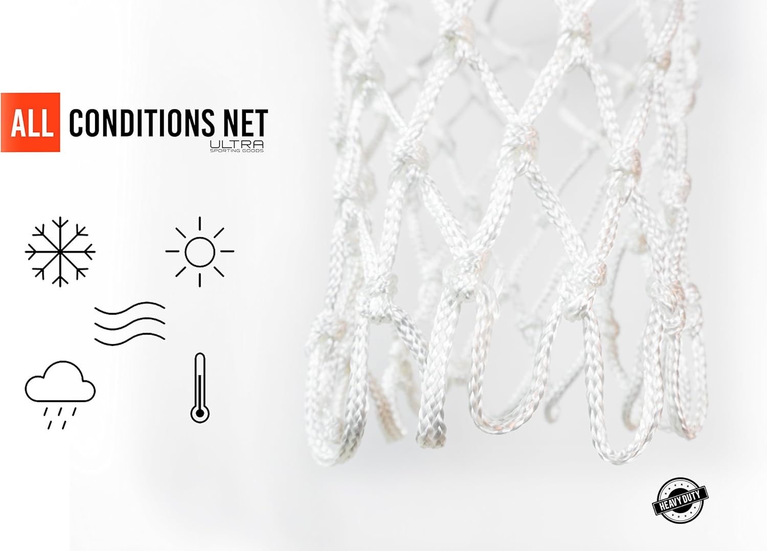 Heavy Duty Basketball Net Replacement - All Weather Anti Whip, Fits Standard Indoor or Outdoor Rims - 12 Loops