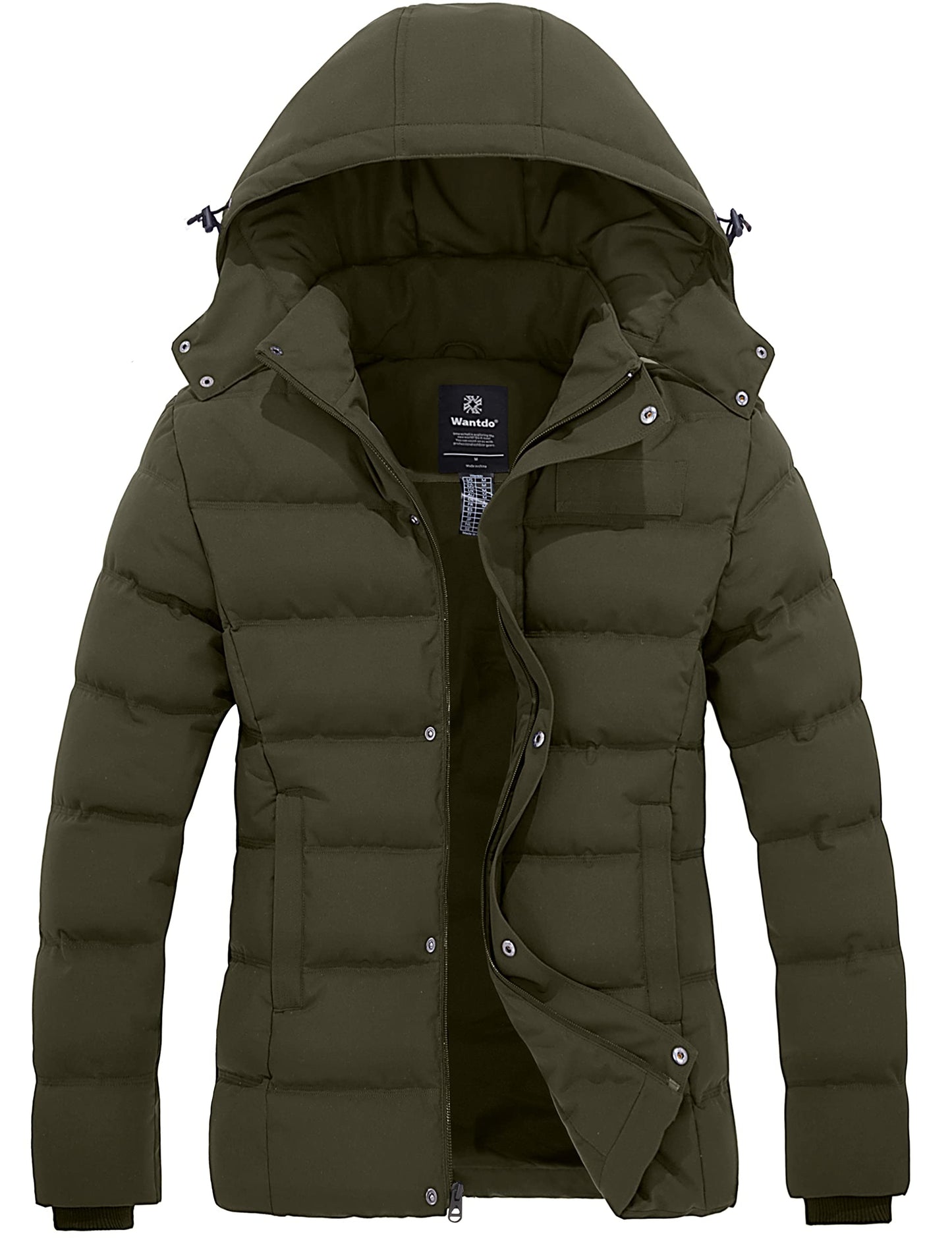 Wantdo Women's Hooded Warm Winter Coat Quilted Thicken Puffer Jacket with Removable Hood