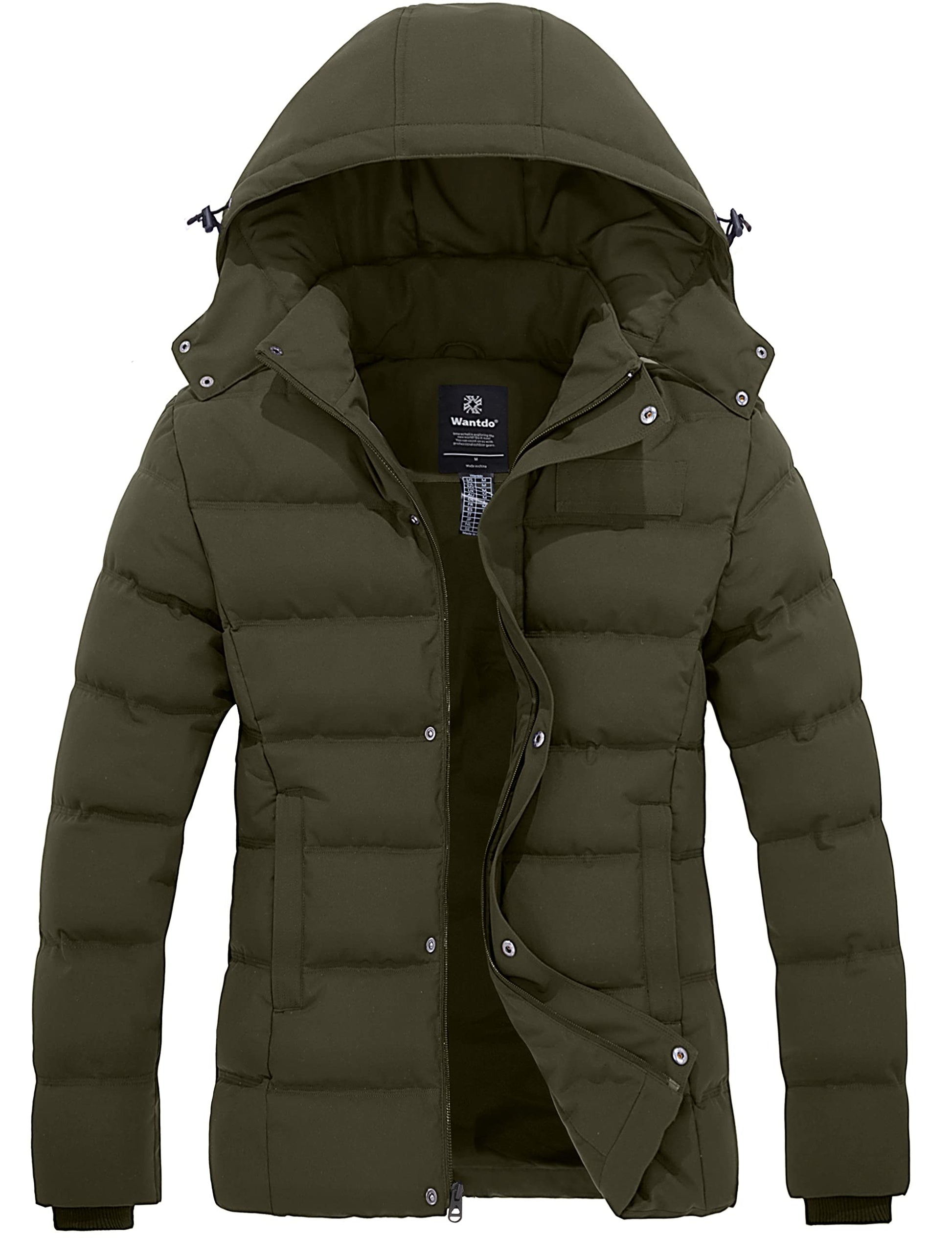 Wantdo Women's Hooded Warm Winter Coat Quilted Thicken Puffer Jacket with Removable Hood