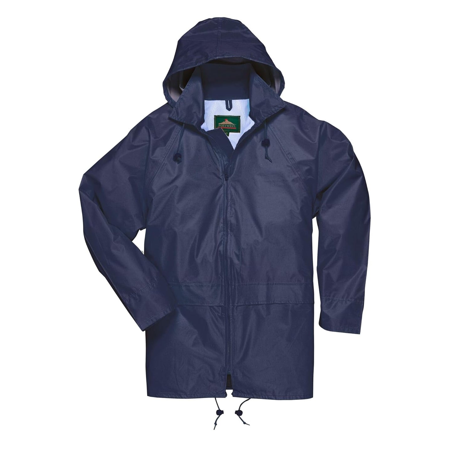 Portwest Classic Rain Jacket Waterproof Work Wear Coat Multi Pockets Outdoor Durable, Navy, X Large