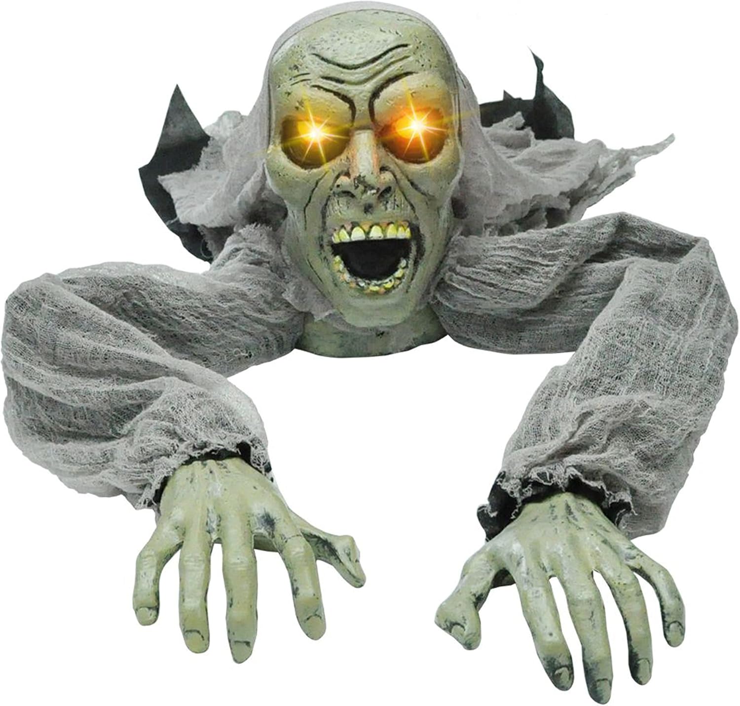 JOYIN Zombie Halloween Decoration Outdoor Groundbreaker with Sound and Flashing Eyes, Scary Halloween Graveyard Decor for Yard Garden, Outside Lawn Haunted House Prop