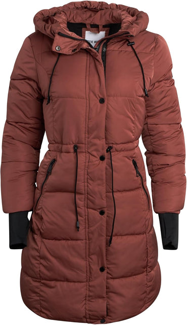 Steve Madden Womens Winter Coat - Insulated Long Hooded Quilted Parka Puffer Jacket - Warm Winter Jacket for Women