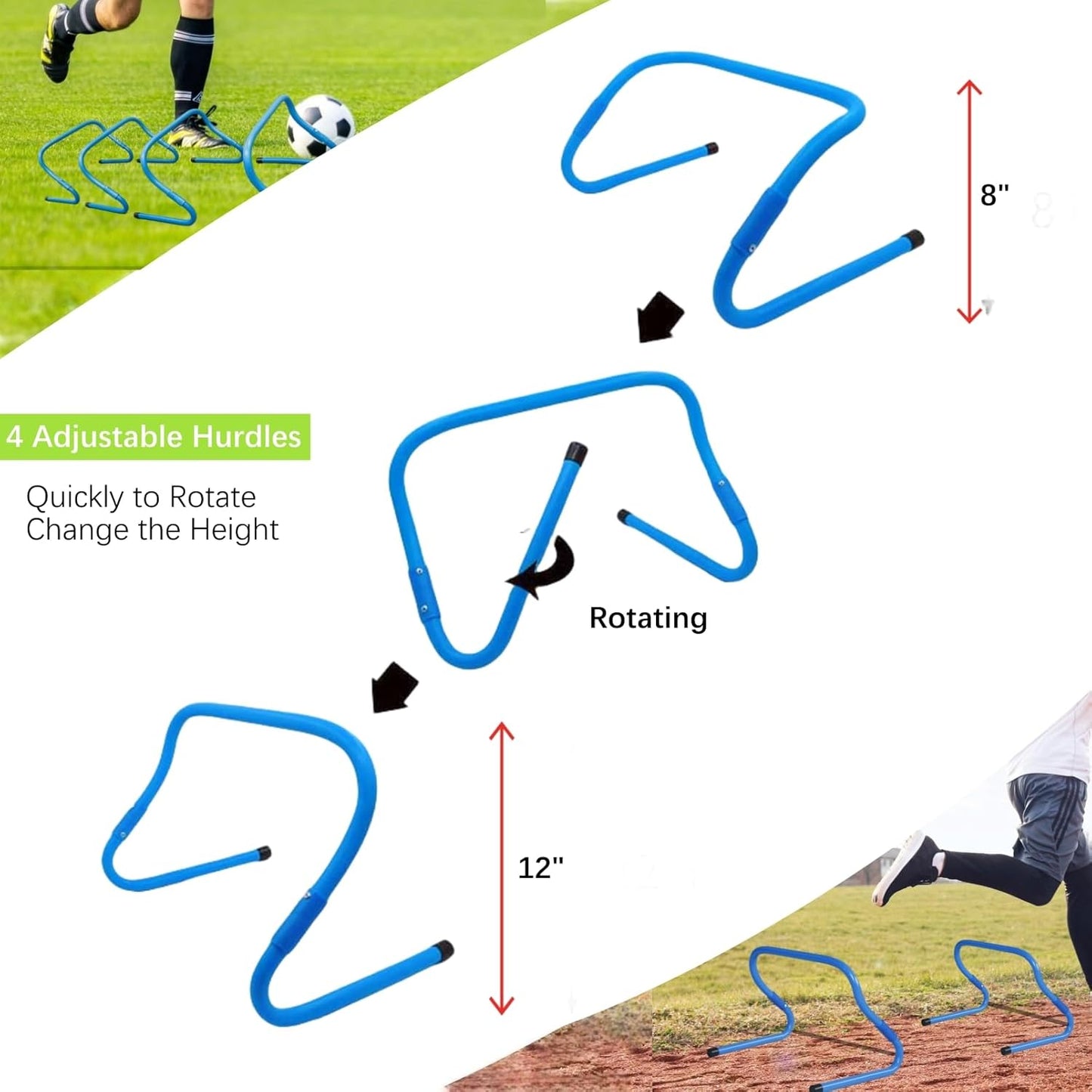 KATZEIST Agility Training Equipment, Kids Soccer Hurdles Agility Ladder Equipment Set Agility Training kit for Football, Soccer, Basketball,Speed and Agility Training kit