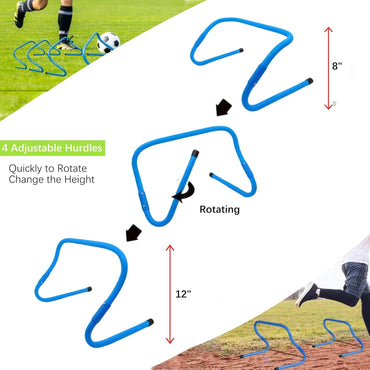 KATZEIST Agility Training Equipment, Kids Soccer Hurdles Agility Ladder Equipment Set Agility Training kit for Football, Soccer, Basketball,Speed and Agility Training kit