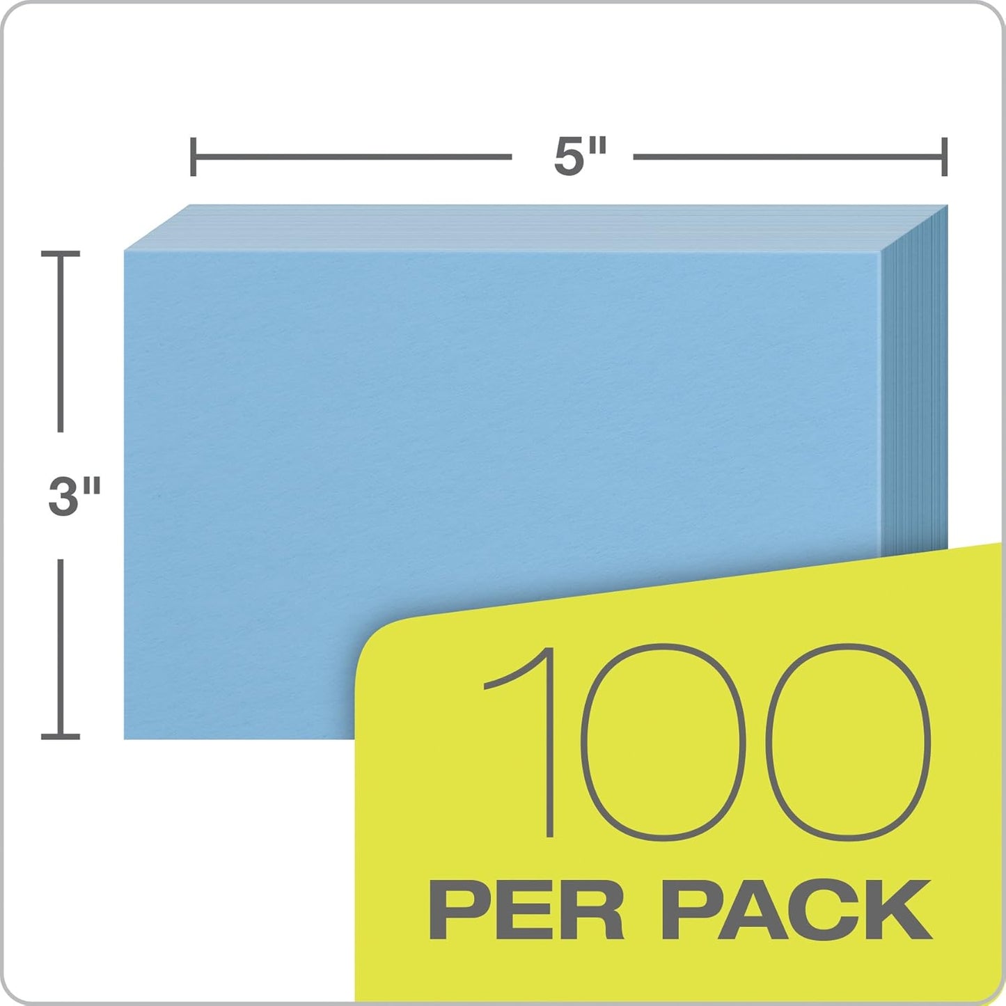 Oxford Blank Color Index Cards, 3" x 5", Blue, 100 Per Pack (7320 BLU)
