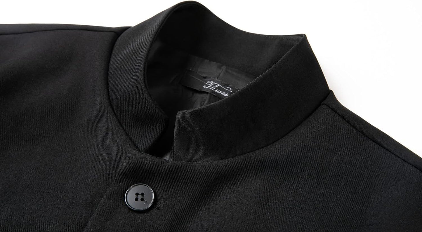 THWEI Mens Casual Suit Blazer Jackets Stand Collar Business Sport Coats
